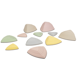 KiddyMoon Pierres de Rivière pour Enfants Pierres d'équilibre River Stones Jeu Sensoriel Motricité l'équilibre Coordination Force Parcours d'obstacles, multicolore, 11 Pieces