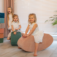 KiddyMoon Hopper Bascule-Sauteur pour les Enfants Bébé Balancelle Bean, rose des sables, M