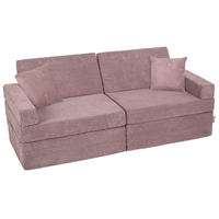KiddyMoon Canapé Pliant pour Enfants, Canapé Convertible pour Chambre et Salle de Jeux, Matelas au Sol, Mini-Canapé, violet, Canapés avec 2 Oreillers