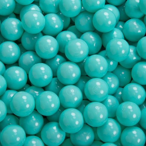 KiddyMoon Balles Colorées Plastique ∅7cm pour Piscine Enfant Bébé Fabriqué en EU, turquoise clair, 100 Balles/7cm