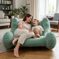 KiddyMoon Fauteuil Sensoriel Gonflable À Bascule Enfant Avec Poignées Et Pompe, bleu clair, L