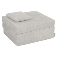 KiddyMoon Matelas Enfant Pliable en Mousse Matelas Pouf pour Tout-Petits, Chambre d'Enfant, gris clair, Matelas avec Oreiller