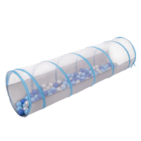 Tunnel Pliable Pour Enfants Tunnel de Jeu Avec Balles Jouet de Pliable Pop-up Pour Bébé Idéal Pour Jouer À L'Intérieur Et À L'Extérieur, gris-bleu: babyblue/bleu/perle, 200 Balles