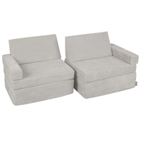 KiddyMoon Canapés Pliant pour Enfants Canapé-Lit Convertible Bébés-Canapé Lit Coucher Salle de Jeux Pliable Matelas au Sol Mini-Canapé Chaise-Lit, gris clair, Canapés