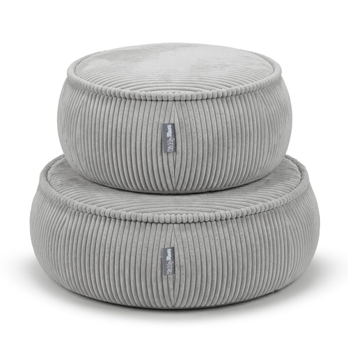 KiddyMoon Pouf enfant en mousse avec housse amovible, gris clair, L