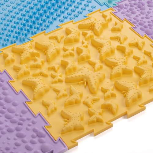 KiddyMoon Tapis Puzzle Sensoriel pour Enfants Tapis Thérapeutique, multicolore, 6 Pieces