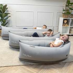 KiddyMoon Gonflable Fauteuil Sensoriel Enfant Avec Poignées Et Pompe, gris, L