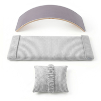 KiddyMoon Planche D'équilibre en Bois Enfant Avec Matelas et Oreiller Balance Board, naturel/gris clair,