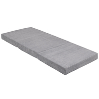 KiddyMoon Matelas Enfant Pliable en Mousse Matelas Pouf pour Tout-Petits, Chambre d'Enfant, gris foncé, Matelas