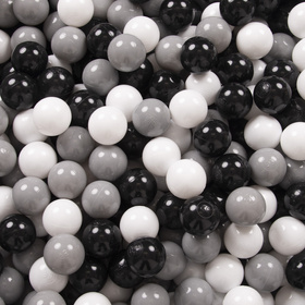 KiddyMoon Balles Colorées Plastique ∅7cm pour Piscine Enfant Bébé Fabriqué en EU, blanc/noir/gris, 700 Balles/7cm