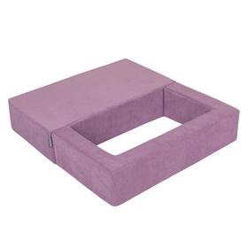 KiddyMoon Canapé en Mousse pour Enfants avec Balles Pour chambre d'enfant Léger Modulable Confortable Housse Amovible Parfait pour Jouer Lire et Se Détendre, violet: beige pastel/jaune pastel/blanc/menthe/rose poudré, Canapé + 100 Balles