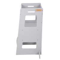 KiddyMoon Tour D'Apprentissage/D'Observation Montessori pour Enfant en Bois 3 Hauteurs Réglables Pieds Anti-Bascule, Gris, 91,5x39,3x49,4