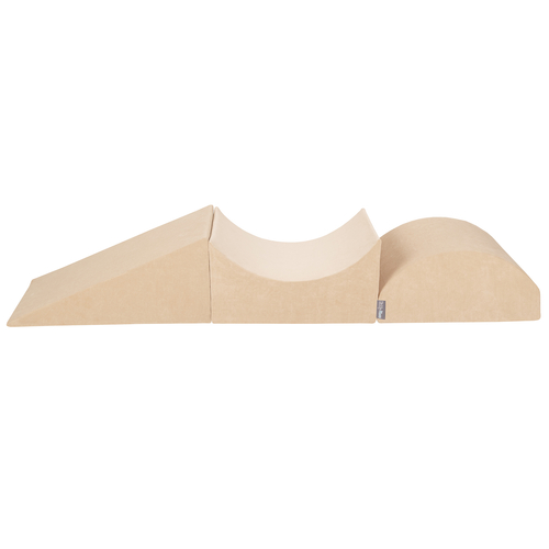 KiddyMoon Aire De Jeux En Mousse Modulable Pour Enfants Avec Housses Amovibles Résistantes Et Matériaux Doux Favorisant Imagination Et Créativité, beige sableux, Multi-Taille
