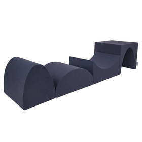 KiddyMoon Aire De Jeux en Mousse avec Carré Piscine À Balles pour Enfants, bleu foncé:blanc/gris/menthe, Piscine (200 Balles) + Version 1