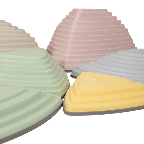 KiddyMoon Pierres de Rivière pour Enfants Pierres d'équilibre River Stones Jeu Sensoriel Motricité l'équilibre Coordination Force Parcours d'obstacles, multicolore, 6 Pieces