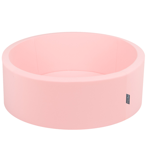 KiddyMoon Piscine à Balles ∅ 7Cm pour Bébé Rond Fabriqué En UE, bubble-gum: rose poudré/babyblue, 90x30cm/300 balles