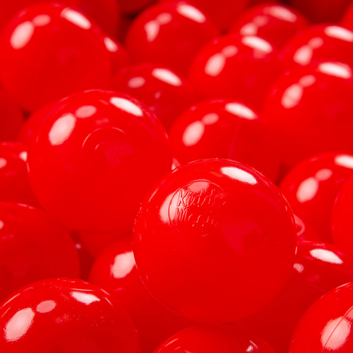 KiddyMoon Balles Colorées Plastique ∅7cm pour Piscine Enfant Bébé Fabriqué en EU, rouge, 100 Balles/7cm