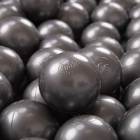 KiddyMoon Balles Colorées Plastique ∅7cm pour Piscine Enfant Bébé Fabriqué en EU, argenté, 100 Balles/7cm