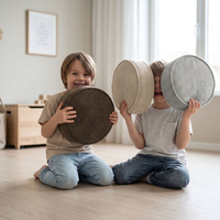 KiddyMoon Ensemble 3 Modules en Mousse pour Enfants pour Chambre D'enfant, gris clair-beige-brun, Sx3