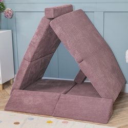 KiddyMoon Matelas Enfant Pliable en Mousse Matelas Pouf pour Tout-Petits, Chambre d'Enfant, violet, Matelas avec Oreiller
