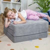 KiddyMoon Matelas Enfant Pliable en Mousse Matelas Pouf pour Tout-Petits, Chambre d'Enfant, gris foncé, Matelas