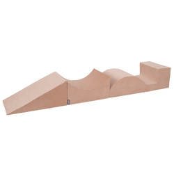 KiddyMoon Aire De Jeux En Mousse Modulable Pour Enfants Avec Housses Amovibles Résistantes Et Matériaux Doux Favorisant Imagination Et Créativité, rose des sables, Multi-Taille
