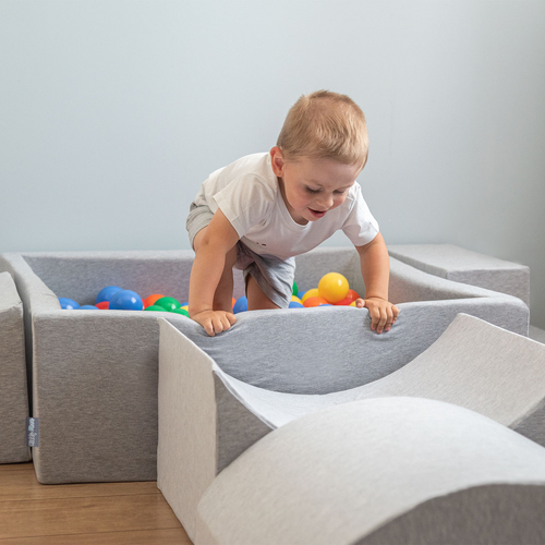 KiddyMoon Element Aire De Jeux en Mousse pour Enfants, gris clair, Multi-Taille