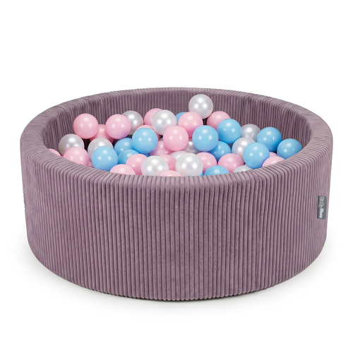 KiddyMoon Piscine Bébé, Piscine À Balles Pour Bébé Et Enfant, Piscine Enfant En Mousse Douce, Housse Côtelée Lavable, Violet: Bleu bébé/Rose poudré/Perle, 90x30cm/200 Balles