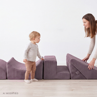 KiddyMoon ANAFI parcours de motricité en mousse pour enfant, violet, klin F/rampa L/półwałek L/schodek