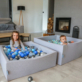 KiddyMoon Balles Colorées Plastique ∅7cm pour Piscine Enfant Bébé Fabriqué en EU, argenté, 300 Balles/7cm