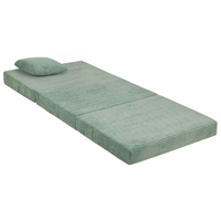KiddyMoon Matelas Enfant Pliable en Mousse Matelas Pouf pour Tout-Petits, Chambre d'Enfant, vert, Matelas avec Oreiller