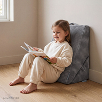 KiddyMoon coussin modulable enfant en polyester, gris foncé, M