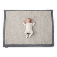 KiddyMoon Tapis de jeu doux pour enfant, antidérapant, rectangulaire, gris clair