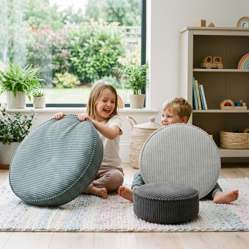 KiddyMoon Ensemble 3 Modules en Mousse pour Enfants pour Chambre D'enfant, ciemnoszary-jasnoszary-zielony