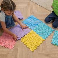 KiddyMoon Tapis Puzzle Sensoriel pour Enfants Tapis Thérapeutique, multicolore, 6 Pieces
