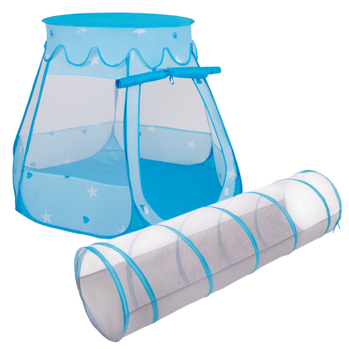 Tente De Jeu Avec Tunnel Pop Up Stimule Fantaisie Et Mouvement, bleu, tunnel + tente