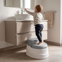 KiddyMoon Pot de Toilette pour Enfants Antidérapante Couvercle Verrouillable, gris, UNI