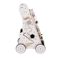 KiddyMoon Trotteur avec un Tableau D'activité, Chariot de Marche pour Bébé, Noir-Blanc, Standard