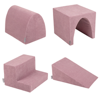 KiddyMoon Parcours Motricité En Mousse Avec Balles Enfants Favorise Créativité, Violet : bleu pastel/perle/rose poudré/blanc, Piscine (200 Balles) + Version 3