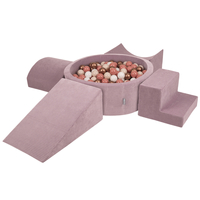 KiddyMoon Parcours Motricité En Mousse Avec Balles Enfants Favorise Créativité, Violet : beige pastel/blanc/cuivre/saumon, Piscine (200 Balles) + Version 5