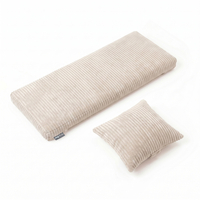 KiddyMoon Matelas avec Oreiller Set pour Planche D'équilibre Housse Amovible en Tissu Côtelé, beige,