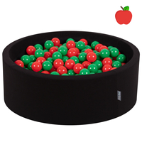 KiddyMoon Piscine à Balles ∅ 7Cm pour Bébé Rond Fabriqué En UE, pomme: vert/rouge, 90x30cm/200 balles