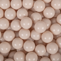 KiddyMoon Balles Colorées Plastique ∅7cm pour Piscine Enfant Bébé Fabriqué en EU, beige pastel