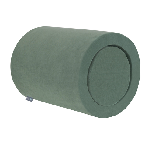 KiddyMoon Aire De Jeux En Mousse Modulable Pour Enfants Avec Housses Amovibles Résistantes Et Matériaux Doux Favorisant Imagination Et Créativité, vert forêt, Tonneau/Rouleau