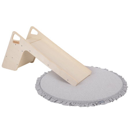 KiddyMoon Tapis de Jeu Pour Enfants Montessori Tapis en Mousse Bébé Épais et Doux Tapis Rampant Ramper Enfant Jouet Couverture Baby Tapis d'éveil, Fabriqué en UE, gris clair, L
