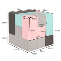 KiddyMoon blocs mous pour bébé cubes de construction en mousse, mix: gris clair/girs foncé/rose/menthe, 9 Pieces