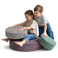 KiddyMoon Ensemble 3 Modules en Mousse pour Enfants pour Chambre D'enfant, zielony-jasnoszary-fioletowy