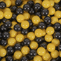 KiddyMoon Piscine à Balles ∅ 7Cm pour Bébé Rond Fabriqué En UE, Abeille: noir/jaune, 90x30cm/200 balles