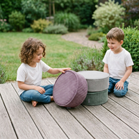 KiddyMoon Ensemble 3 Modules en Mousse pour Enfants pour Chambre D'enfant, vert-gris clair-violet, Sx3