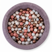 KiddyMoon Piscine Bébé, Piscine À Balles Pour Bébé Et Enfant, Piscine Enfant En Mousse Douce, Housse Côtelée Lavable, Violet: Beige pastel/Cuivre/Perle/Saumon, 90x30cm/200 Balles